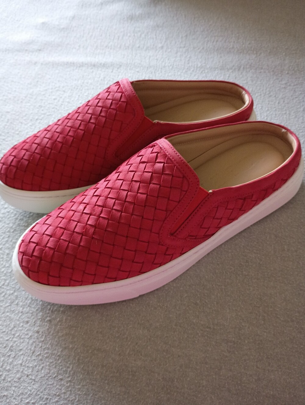 M. Gemi Sunset Red Woven Nubuck Cerchio Slip-On Sneakers, NWT Size 38
